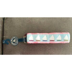 Men's Belt Leather Man Ltd DRing Cotton & Ribbon Size L 45"  Blue Pink Sailboats